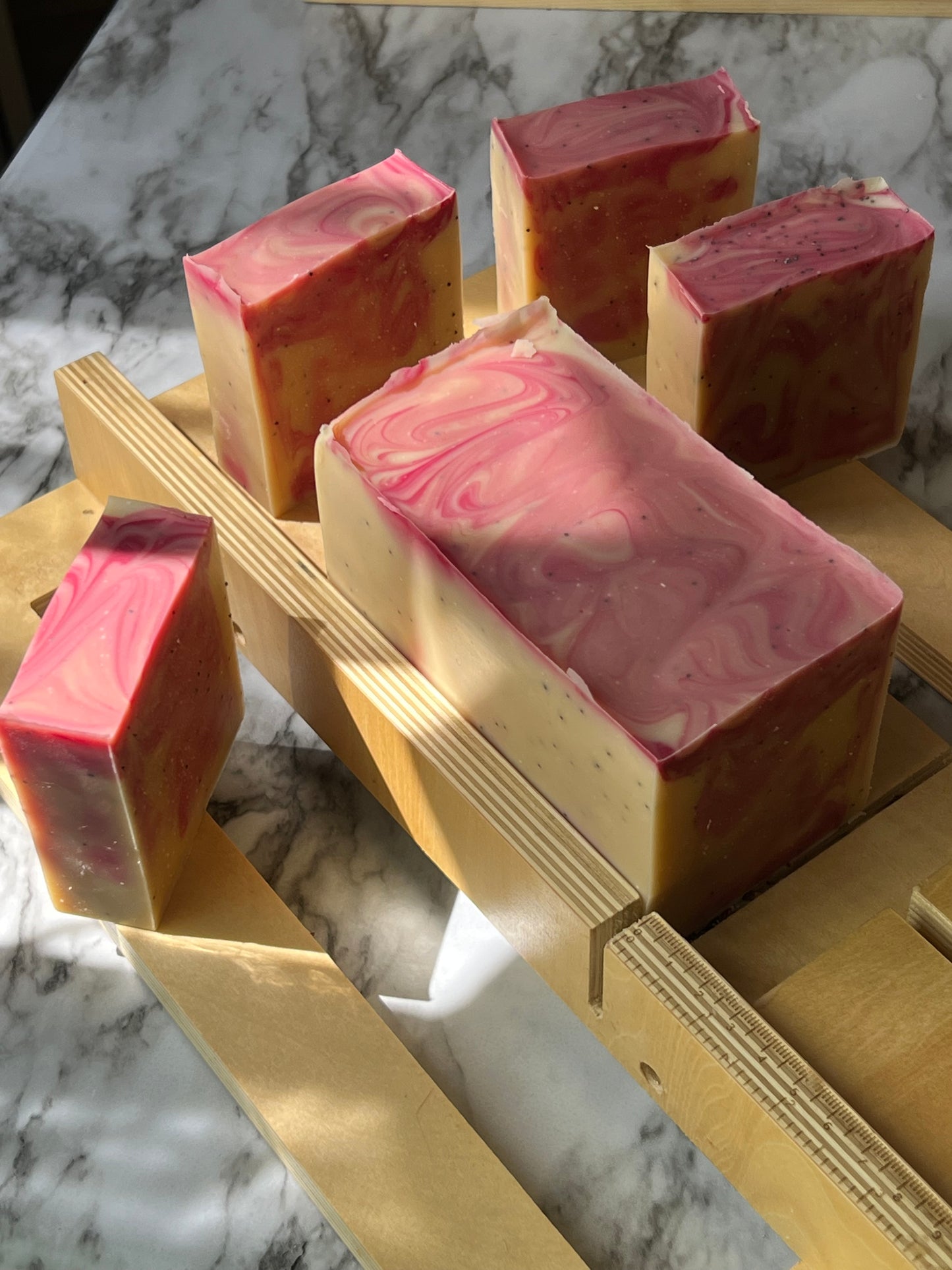 Watermelon Sugar Bar – Exfoliating Cold Process Soap with Poppy Seeds