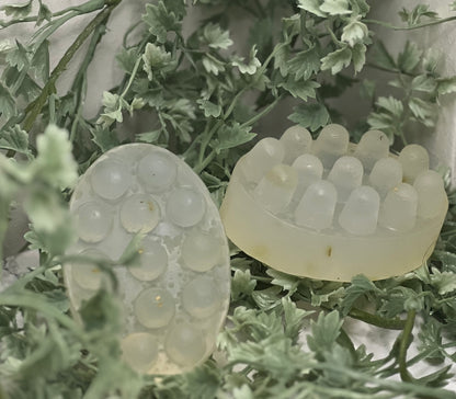 Rosemary Massager Soap, a scalp stimulating shampoo bar with built-in massager by Verde Soapery